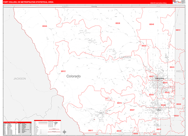 Fort Collins Metro Area Wall Map